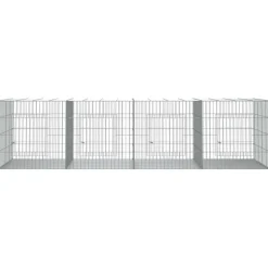 VIDAXL - Cage à lapin 4 panneaux 217x79x54 cm fer galvanisé