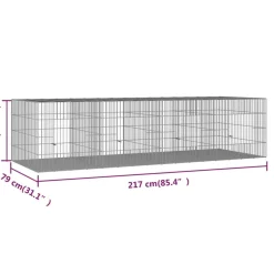 VIDAXL - Cage à lapin 4 panneaux 217x79x54 cm fer galvanisé