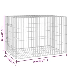 VIDAXL - Cage à lapin 78x54x54 cm fer galvanisé