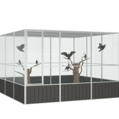 VIDAXL - Cage à oiseaux anthracite 302,5x324,5x211,5 cm acier galvanisé