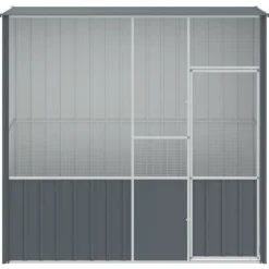 VIDAXL - Cage à oiseaux anthracite 215x78x200 cm acier galvanisé