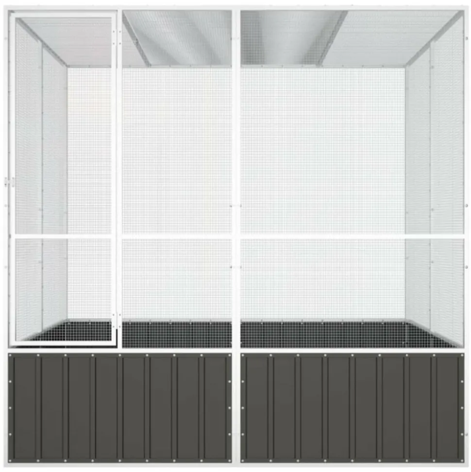 VIDAXL - Cage à oiseaux anthracite 213,5x217,5x211,5 cm acier galvanisé