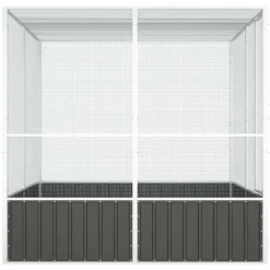 VIDAXL - Cage à oiseaux anthracite 213,5x217,5x211,5 cm acier galvanisé