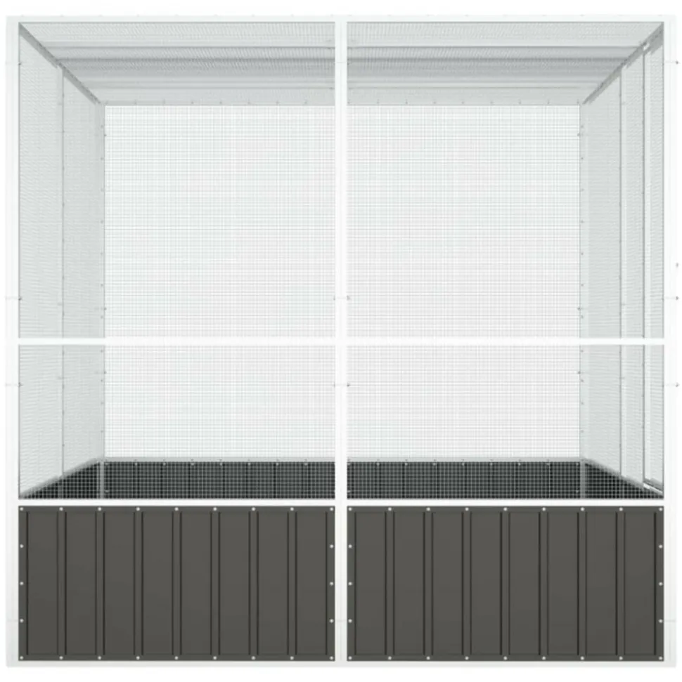 VIDAXL - Cage à oiseaux anthracite 213,5x217,5x211,5 cm acier galvanisé