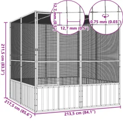 VIDAXL - Cage à oiseaux anthracite 213,5x217,5x211,5 cm acier galvanisé