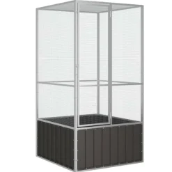 VIDAXL - Cage à oiseaux anthracite 111x107x211,5 cm acier galvanisé