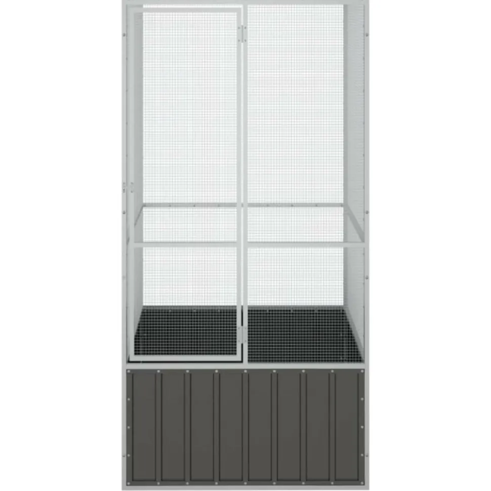 VIDAXL - Cage à oiseaux anthracite 111x107x211,5 cm acier galvanisé