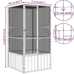 VIDAXL - Cage à oiseaux anthracite 111x107x211,5 cm acier galvanisé