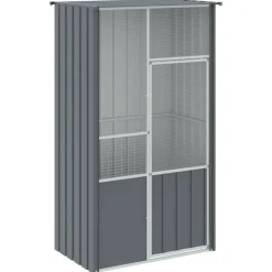 VIDAXL - Cage à oiseaux anthracite 115x78x200 cm acier galvanisé