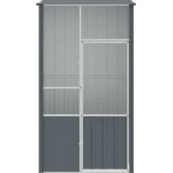 VIDAXL - Cage à oiseaux anthracite 115x78x200 cm acier galvanisé