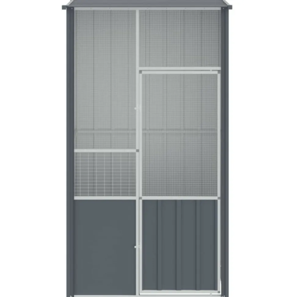 VIDAXL - Cage à oiseaux anthracite 115x78x200 cm acier galvanisé