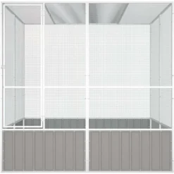 VIDAXL - Cage à oiseaux gris 213,5x217,5x211,5 cm acier galvanisé