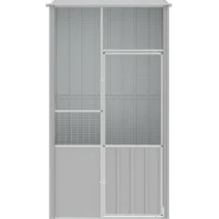 VIDAXL - Cage à oiseaux gris 115x78x200 cm acier galvanisé