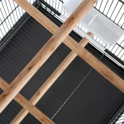 VIDAXL - Cage à oiseaux noir 54 x 54 x 146 cm acier