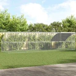 VIDAXL - Cage à poules argent 800 x 200 x 198.5 cm acier galvanisé