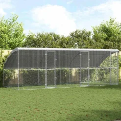 VIDAXL - Cage à poules argent 600 x 200 x 198.5 cm acier galvanisé