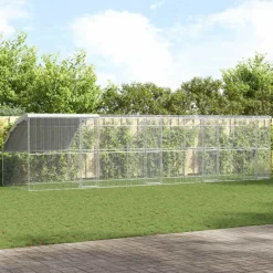 VIDAXL - Cage à poules argent 800 x 200 x 198.5 cm acier galvanisé