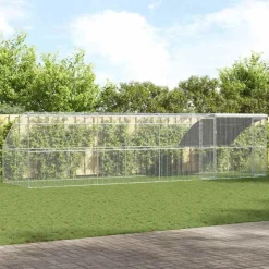 VIDAXL - Cage à poules argent 800 x 200 x 198.5 cm acier galvanisé