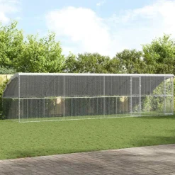 VIDAXL - Cage à poules argent 800 x 200 x 198.5 cm acier galvanisé