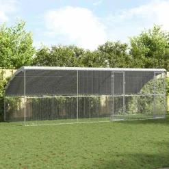 VIDAXL - Cage à poules argent 600 x 200 x 198.5 cm acier galvanisé