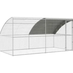 VIDAXL - Cage à poules argent 400 x 200 x 198.5 cm acier galvanisé