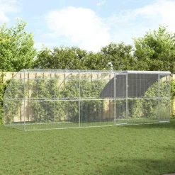 VIDAXL - Cage à poules argent 600 x 200 x 198.5 cm acier galvanisé