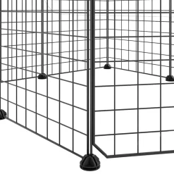 VIDAXL - Cage animaux de compagnie à 8 panneaux et porte noir 35x35 cm