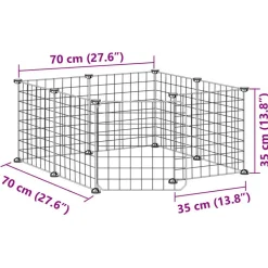 VIDAXL - Cage animaux de compagnie à 8 panneaux et porte noir 35x35 cm