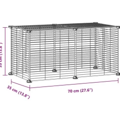 VIDAXL - Cage animaux de compagnie à 8 panneaux noir 35x35 cm acier
