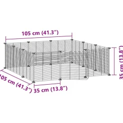 VIDAXL - Cage animaux de compagnie à 12 panneaux et porte noir 35x35 cm