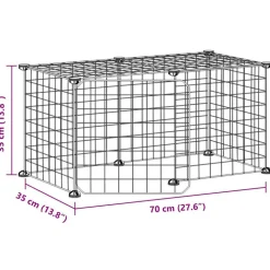VIDAXL - Cage animaux de compagnie à 8 panneaux et porte noir 35x35 cm