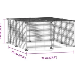 VIDAXL - Cage animaux de compagnie à 12 panneaux et porte noir 35x35 cm