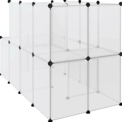 VIDAXL - Cage pour petits animaux transparent 142x74x93 cm pp et acier
