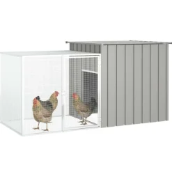 VIDAXL - Cage pour poules gris 200x91x100 cm acier galvanisé