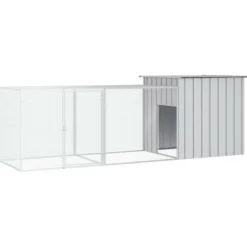 VIDAXL - Cage pour poules gris 300x91x100 cm acier galvanisé