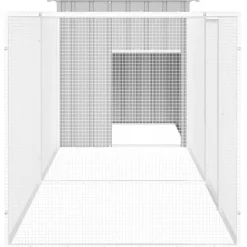 VIDAXL - Cage pour poules gris 300x91x100 cm acier galvanisé