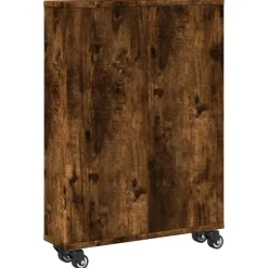 VIDAXL - Chariot de rangement étroit chêne fumé bois d'ingénierie