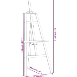 VIDAXL - Chevalet 53,5x95x127 cm bois de pin massif