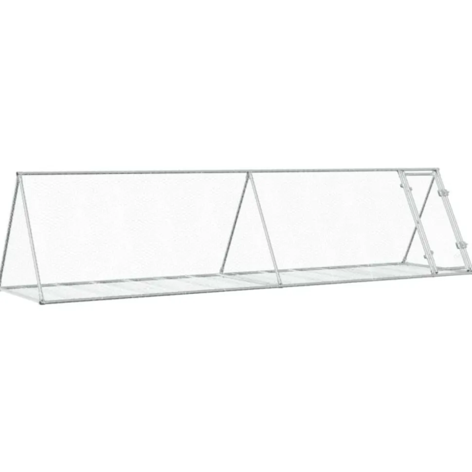 VIDAXL - Clapier argenté 400x105x91 cm acier galvanisé