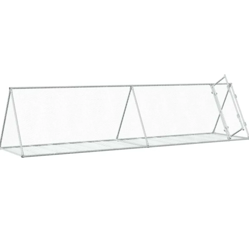 VIDAXL - Clapier argenté 400x105x91 cm acier galvanisé
