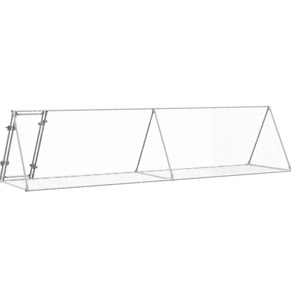 VIDAXL - Clapier argenté 400x105x91 cm acier galvanisé