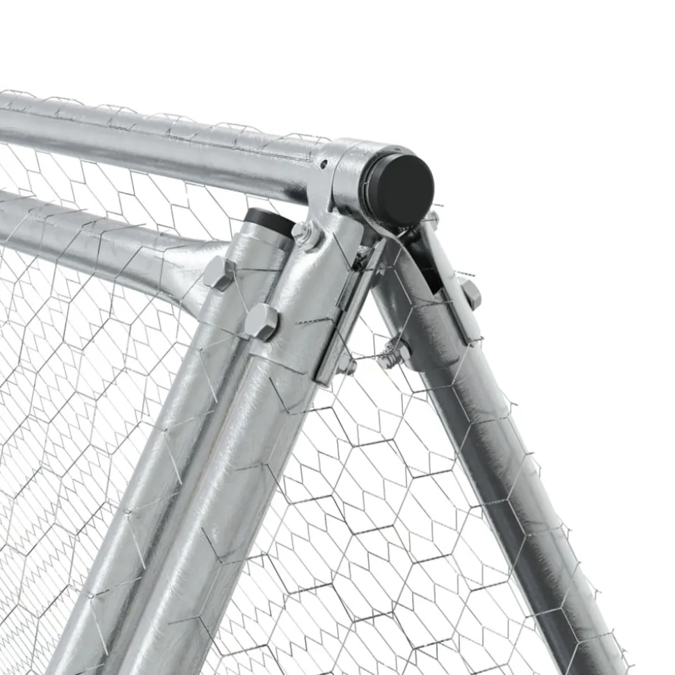 VIDAXL - Clapier argenté 400x105x91 cm acier galvanisé