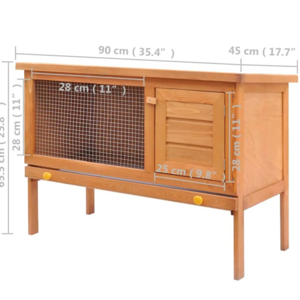 VIDAXL - Clapier d extérieur enclos pour petits animaux 1 niveau bois