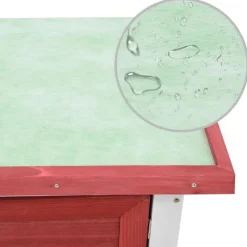 VIDAXL - Clapier d extérieur 1 porte rouge bois