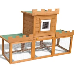 VIDAXL - Clapier large d extérieur avec 1 seule maison