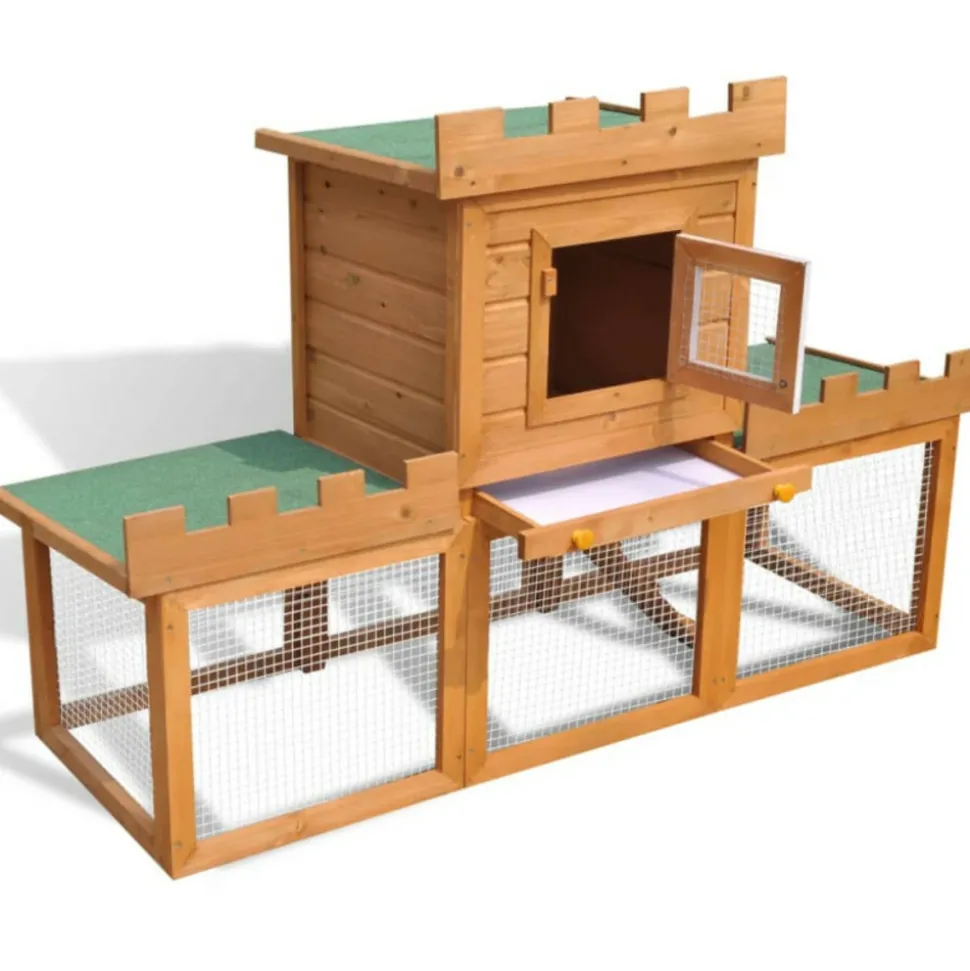 VIDAXL - Clapier large d extérieur avec 1 seule maison