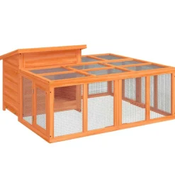 VIDAXL - Clapier marron 144x123x67,5 cm bois de pin massif