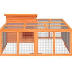 VIDAXL - Clapier marron 144x123x67,5 cm bois de pin massif