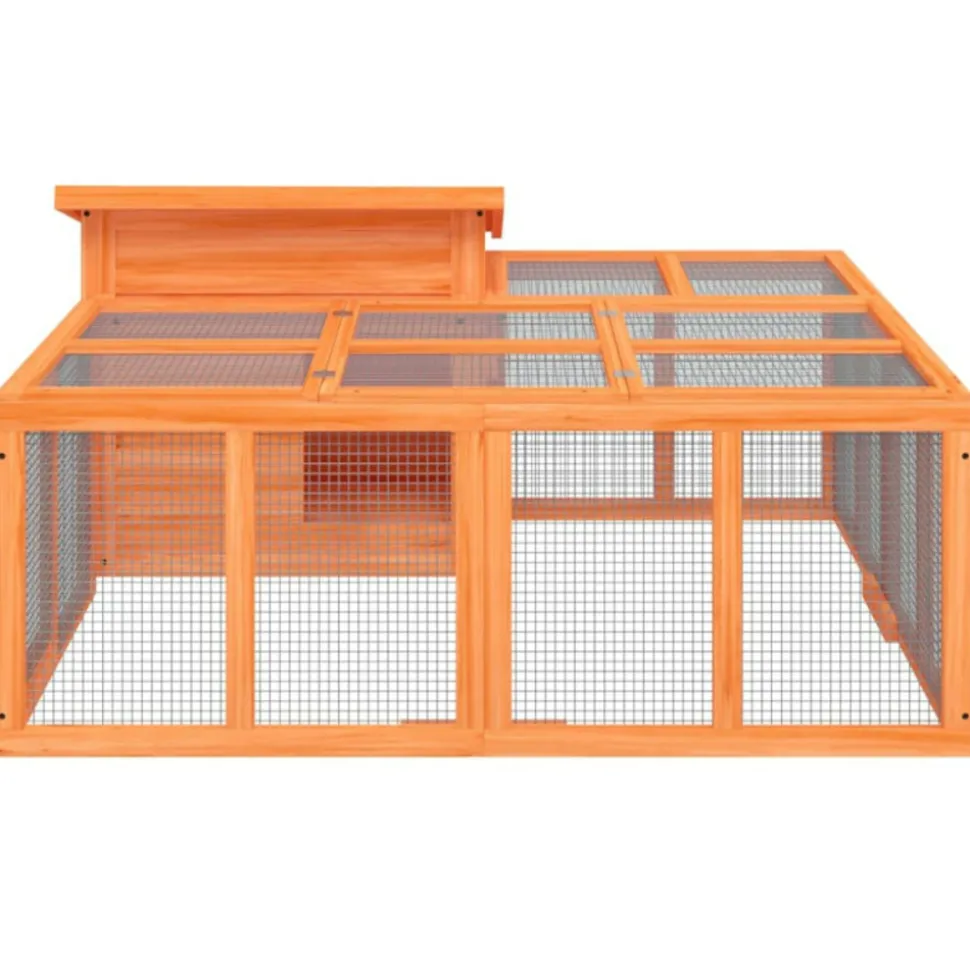 VIDAXL - Clapier marron 144x123x67,5 cm bois de pin massif