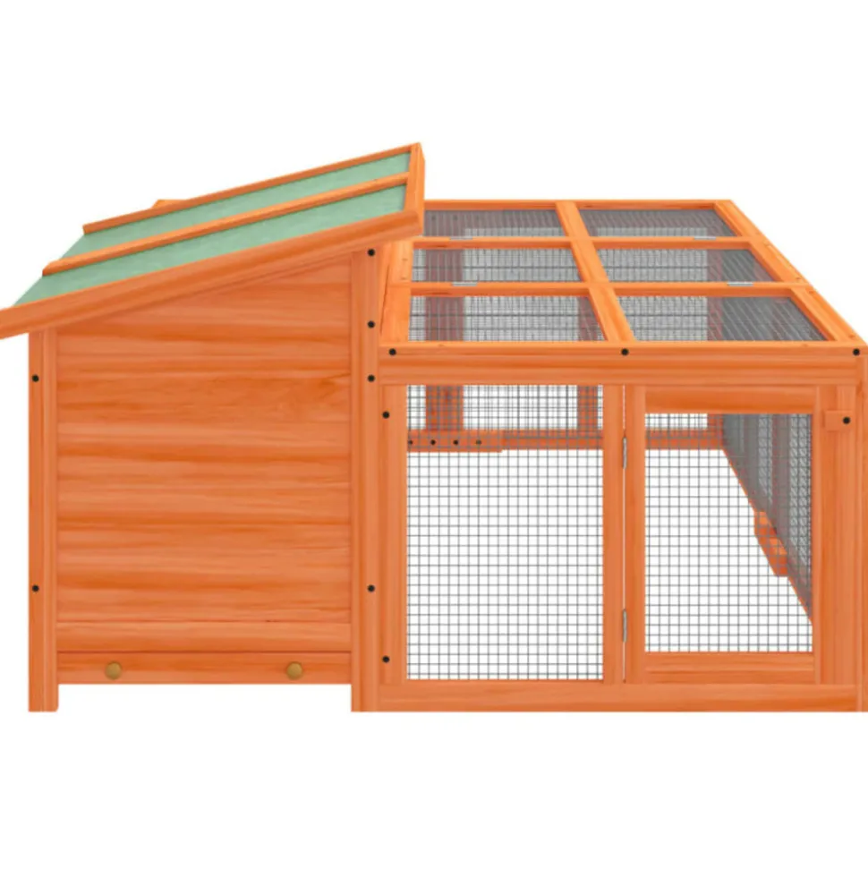 VIDAXL - Clapier marron 144x123x67,5 cm bois de pin massif